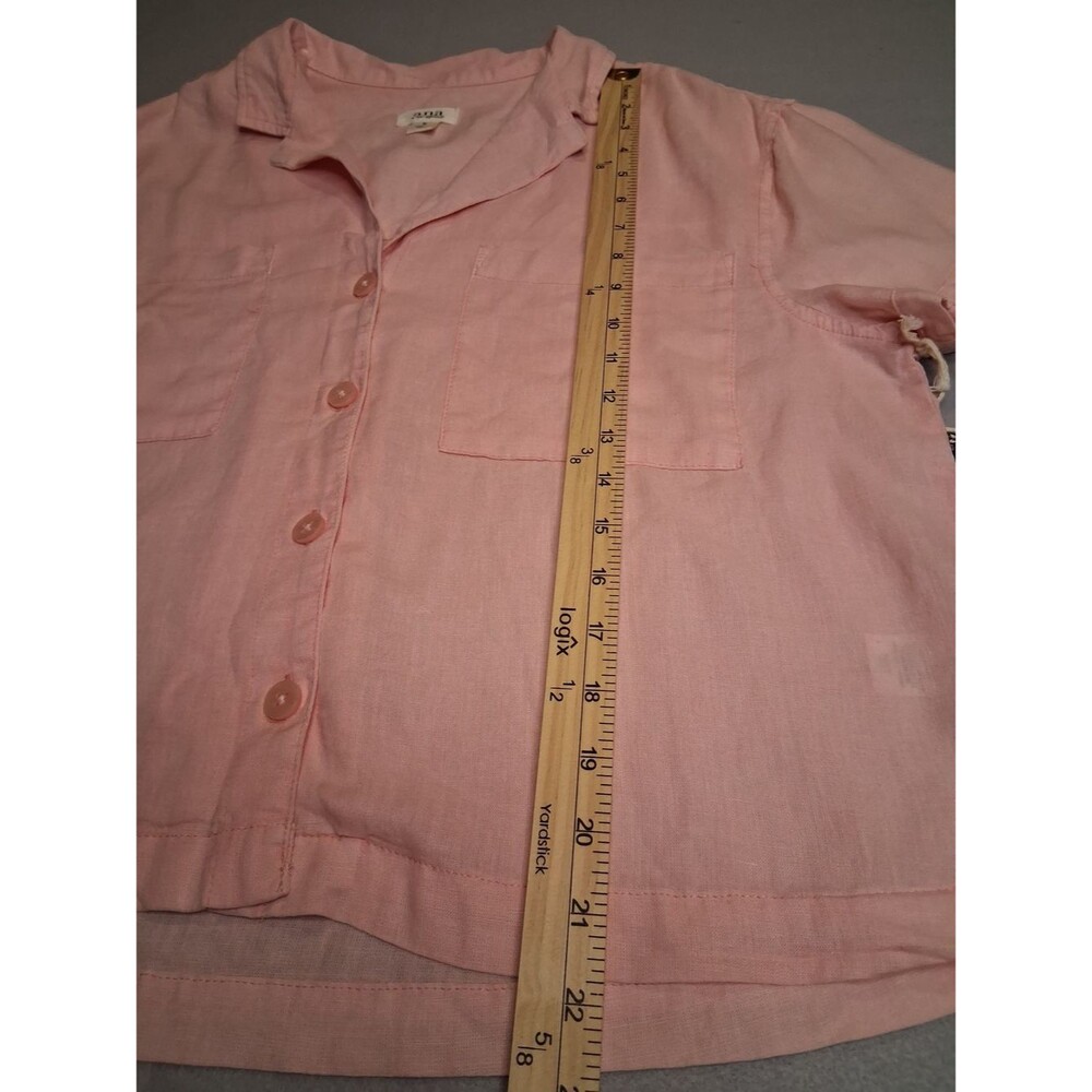NWT ANA A New Approach Pink Linen Blend Button Front Camp Shirt Sz M Coastal - Picture 8 of 9